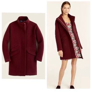 J.Crew Cocoon Coat in Italian Stadium-Cloth Wool Coat Maroon